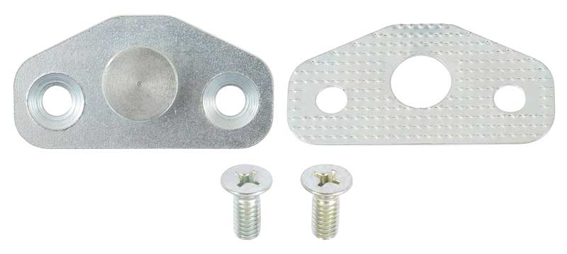 1962-67 Ford Door Latch Striker Plate with Shim, Screws Zinc Plated Round Catch
