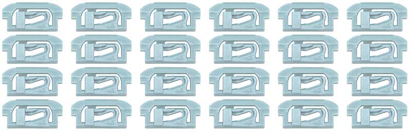 1975-90 GM Molding Clip Nylon 15.25mm x 30.5mm Light Green 24 pcs