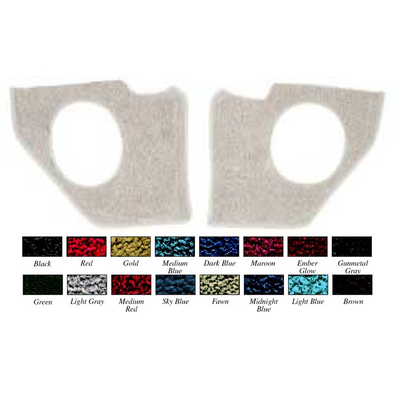 1965-66 Impala / Full Size Without A/C Dark Green Kick Panel Carpet
