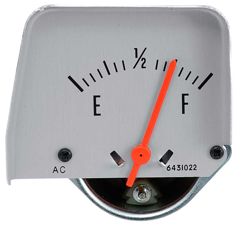 1968-69 Camaro Console Fuel Gauge Silver Face GM Licensed