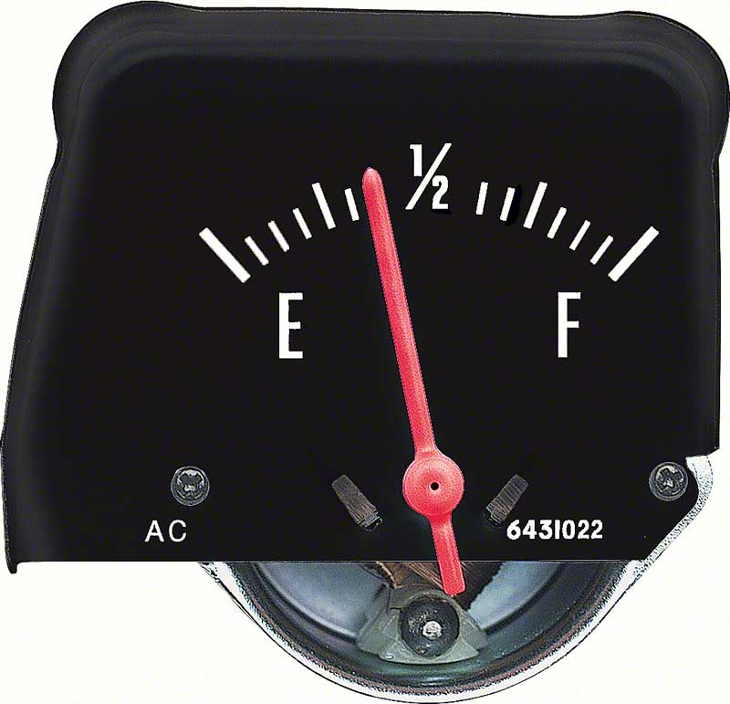 1968-76 Nova Console Fuel Gauge Black GM Licensed