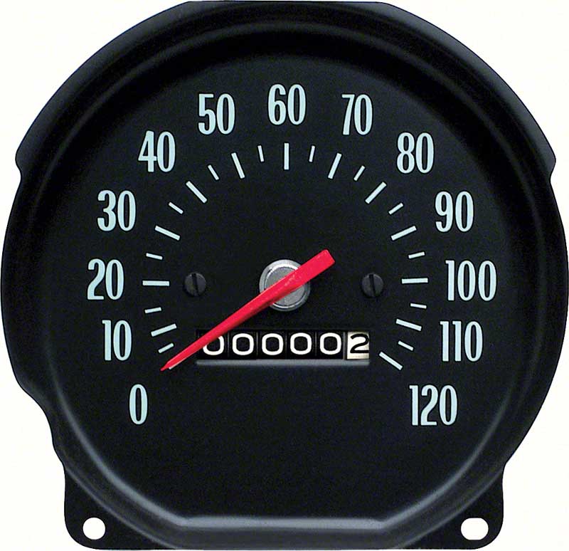 1970 Chevelle, El Camino, Monte Carlo Speedometer 120 MPH Light Green Markings