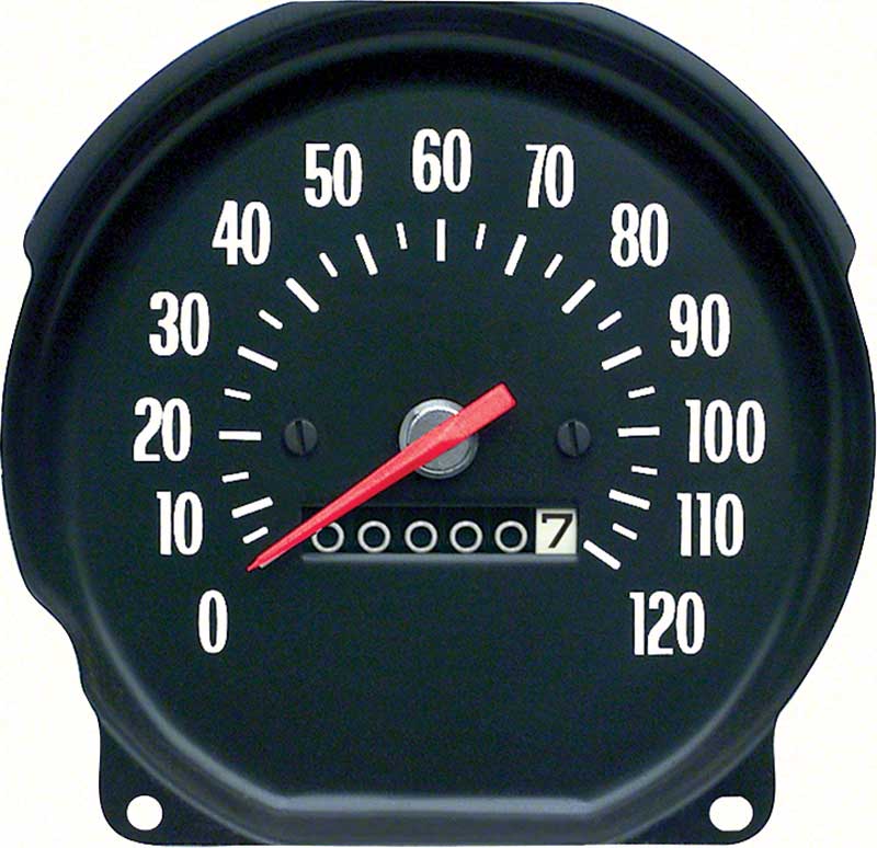 1971-72 Chevelle SS, Monte Carlo Speedometer 120 MPH White Markings