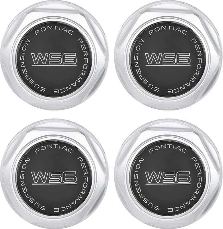 1982-92 Pontiac Trans Am, Formula Wheel Center Cap WS6 with Metal Clip Silver Set of 4