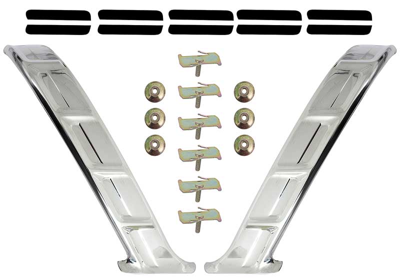 1956-57 Chevrolet 150/210 Rear Quarter Upper Paint Divider Moldings Stainless Steel Pair