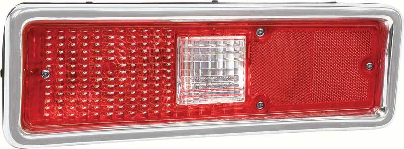 1971-72 Nova Tail Lamp Assembly with Square Backup Lens LH Driver Side