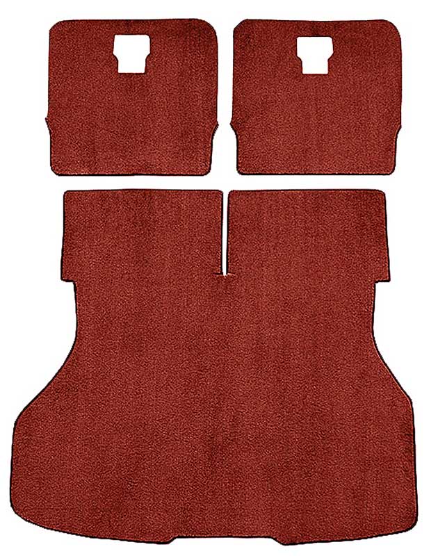 1983-86 Mustang Hatchback Rear Cargo Area Cut Pile Carpet Set with Mass Backing - Red