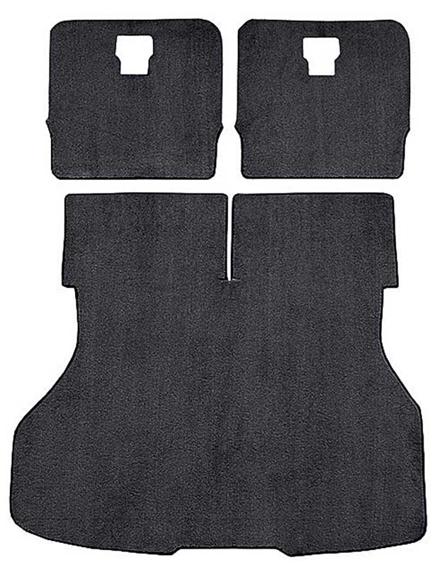 1987-93 Mustang Hatchback Rear Cargo Area Cut Pile Carpet Set with Mass Backing - Ebony