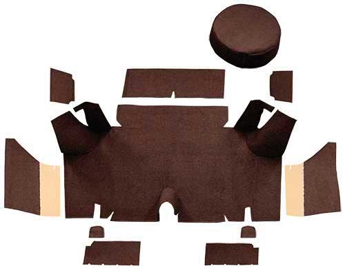 1965-66 Mustang Fastback Loop Trunk Carpet Set with Boards - Dark Brown