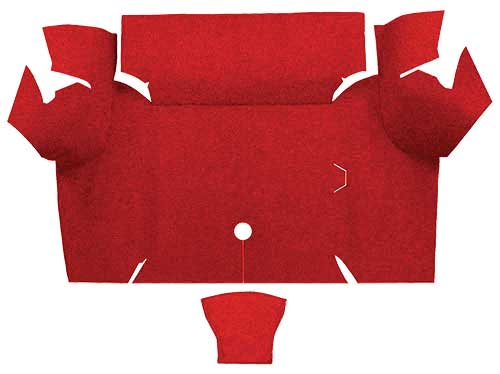 1967-68 Mustang Coupe Loop Trunk Floor Carpet - Red