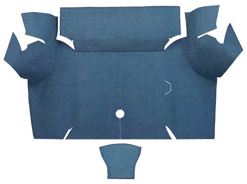 1967-68 Mustang Coupe Loop Trunk Floor Carpet - Medium Blue