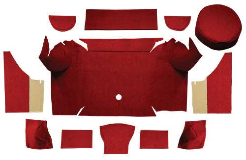 1967-68 Mustang Convertible Loop Trunk Carpet Set with Boards - Emberglow