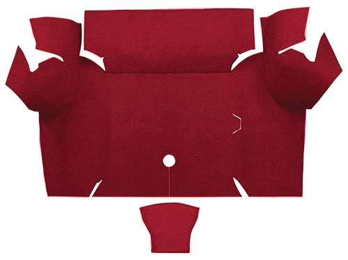 1967-68 Mustang Coupe Nylon Loop Carpet Trunk Mat - Maroon