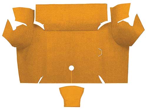 1967-68 Mustang Coupe Nylon Loop Trunk Floor Carpet - Medium Saddle