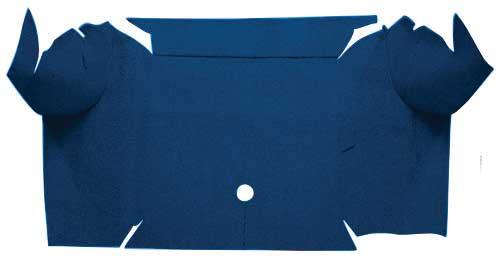1967-68 Mustang Convertible Nylon Loop Trunk Floor Carpet - Dark Blue