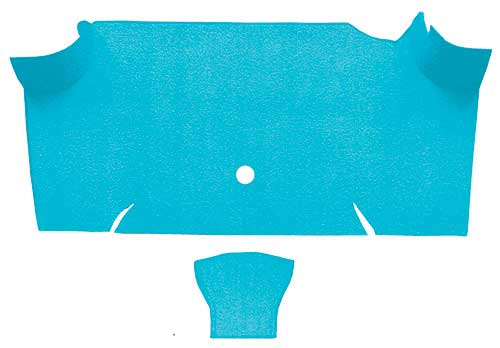 1967-68 Mustang Fastback Nylon Loop Trunk Floor Carpet - Light Blue