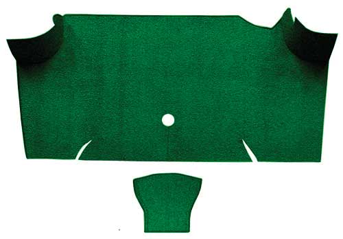 1967-68 Mustang Fastback Nylon Loop Trunk Floor Carpet - Green