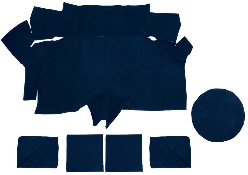 1969-70 Mustang Fastback Nylon Loop Trunk Carpet Set with Boards - Dark Blue
