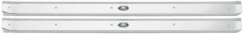 1961-64 Impala, Bel Air, Biscayne Door Sill Plates with Riveted Emblem 2 Door Pair