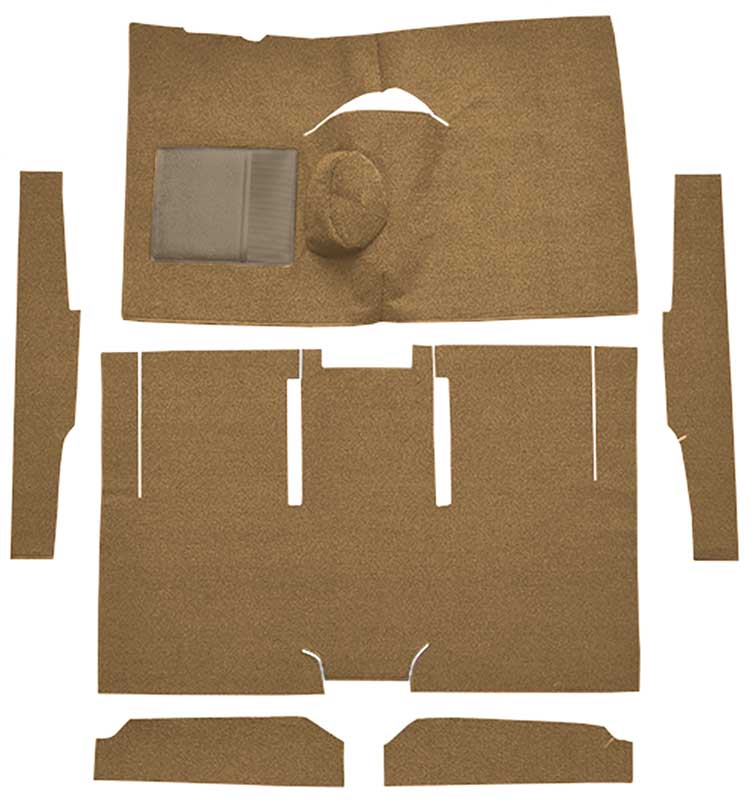 1960-65 Falcon/Comet 2-Door Sedan/Ranchero L6 w/ Floor Shift - Cut & Sewn Loop Carpet Kit - Medium Saddle