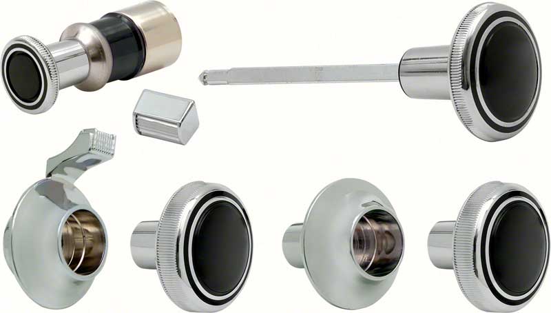 1969-70 Camaro, Impala, Caprice, Nova Dash Knob Set  with Mono Radio GM Licensed