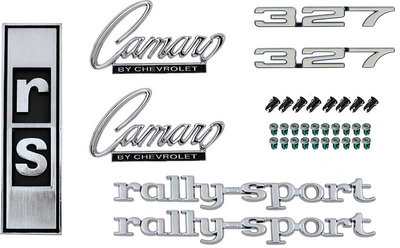 1968 Camaro RS Exterior Emblem Kit with 327 Engine