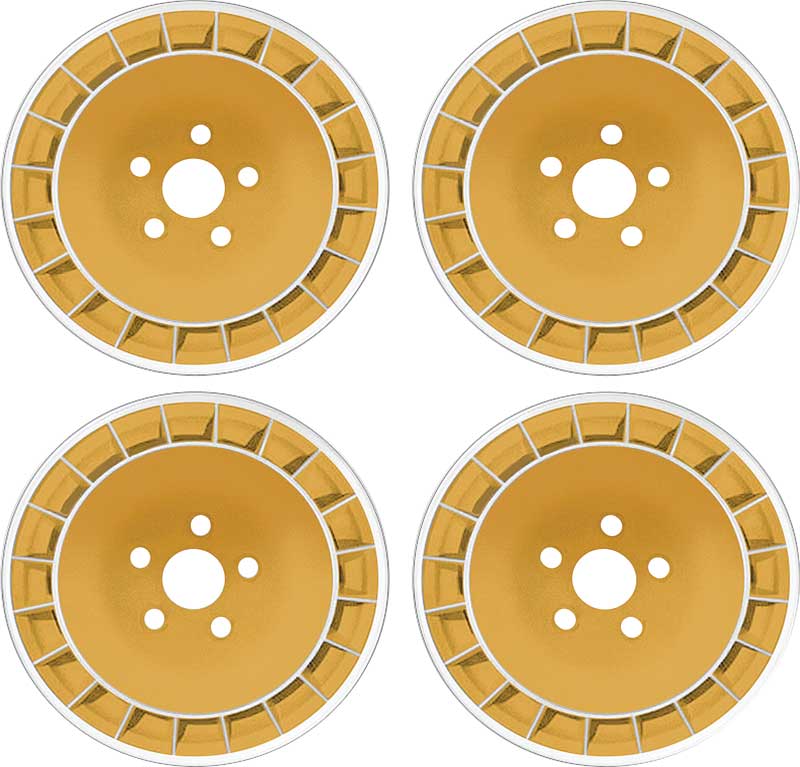 1967-81 Firebird/Trans AM - 15" X 8" Turbine Wheel Set With Gold Finish