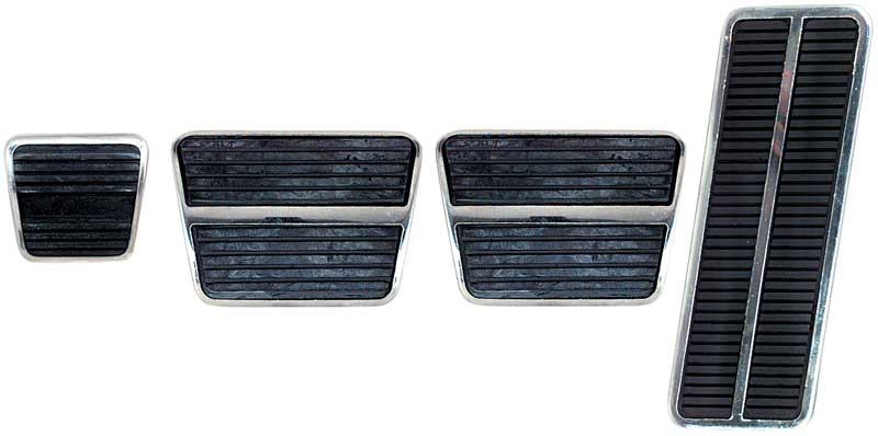 1969-74 GM Pedal Pad Kit Manual Transmission Without Disc Brakes Emblem - 8 Piece