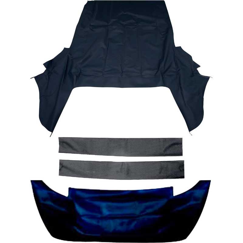 1967-69 Camaro/Firebird Convertible Top Kit OE-Style Plastic Window Blue Top White Well Liner