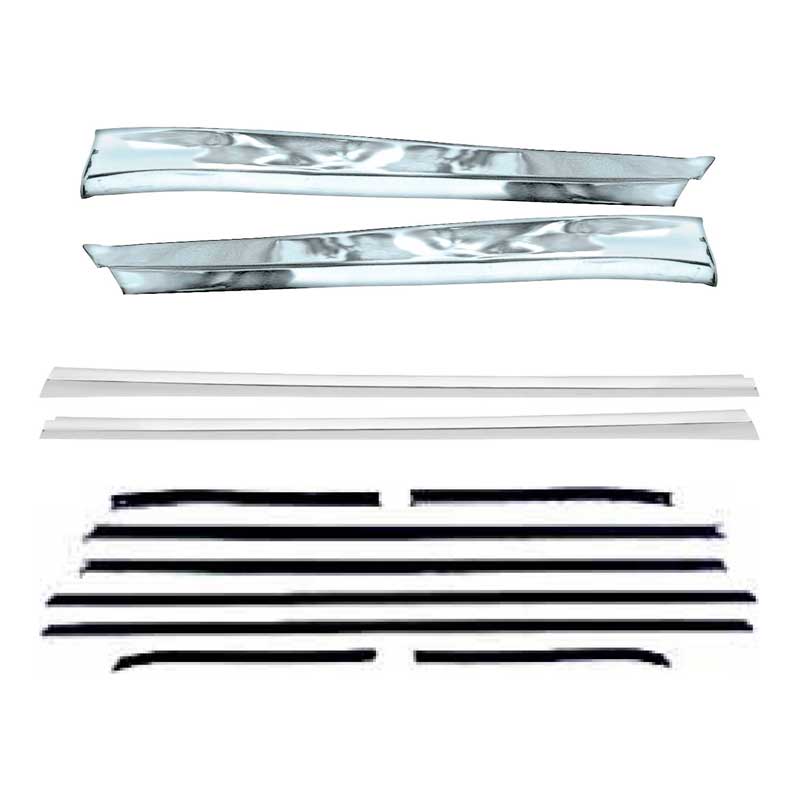 1968 Camaro Outer Door and Quarter Reveal Molding Set Coupe w/ OE Window Felt Set Std Interior