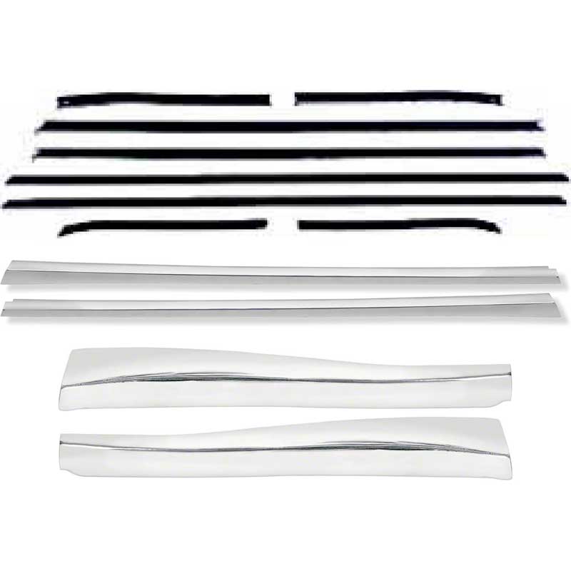 1968 Camaro Outer Door / Quarter Reveal Molding Kit w/OE Windowfelt Set Standard Interior Convertible