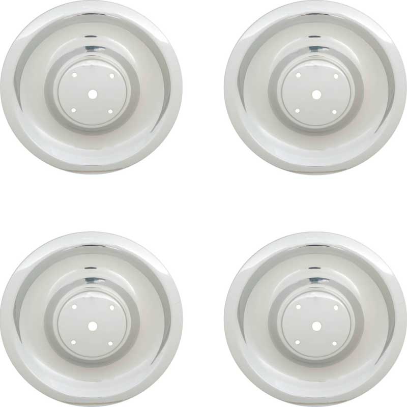 1967 Reproduction Stainless Steel Rally Wheel Hub Cap Base Set