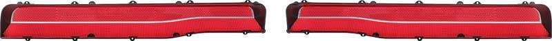 1969-70 Dodge Charger Tail Lamp Lens Set with Horizontal Silver Accent Stripe Pair