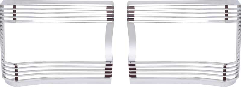1967 Plymouth GTX, Satellite Tail Lamp Bezels Argent Silver Inner Section Pair