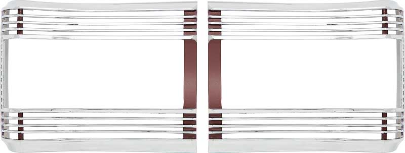 1967 Plymouth GTX, Satellite Tail Lamp Bezels Red Inner Section Pair