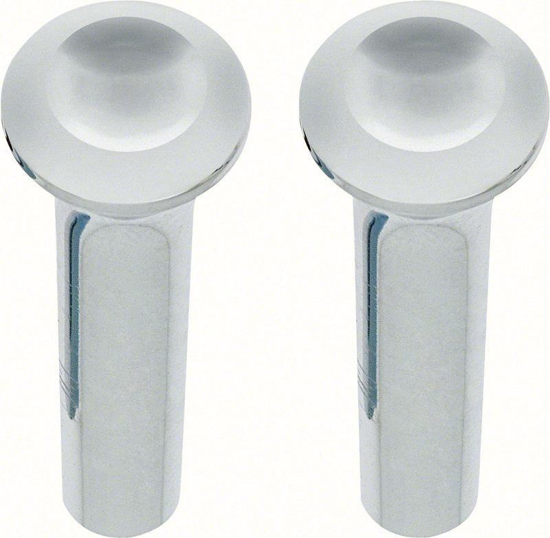 1964-74 Chrysler, Dodge, Plymouth A, B, C Body Door Lock Knobs Chrome Pair