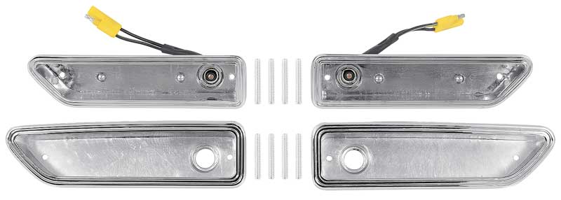 1970-71 Challenger Side Marker Bezel Set  Front and Rear 4 Piece Set