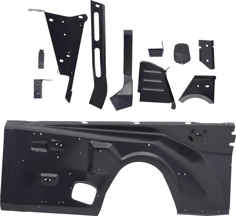 1970-74 Barracuda, Cuda, Challenger Inner Fender Apron Set 12 Piece Set Passenger Side