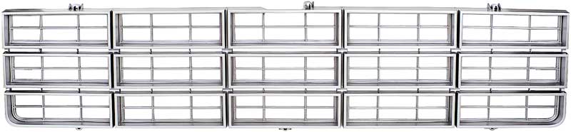 1977-79 Chevrolet Pickup, Blazer, Suburban Front Grill Argent Silver w/o Emblem Provision