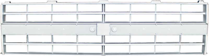 1985-88 Chevy Pickup, Blazer, Suburban Grill w/Emblem Pad Dual Headlamp With Vertical Molding and Horizontal Molding Holes Chrome and Argent