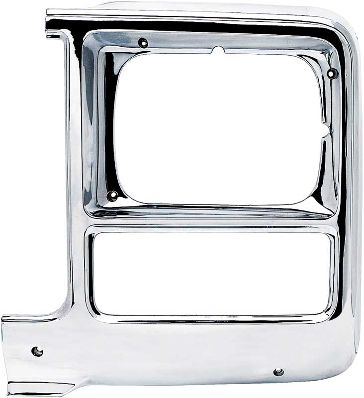 1979-80 Chevrolet GMC Pickup Blazer Jimmy Suburban Headlamp Bezel Chrome LH Vehicles with Rectangle Headlamps