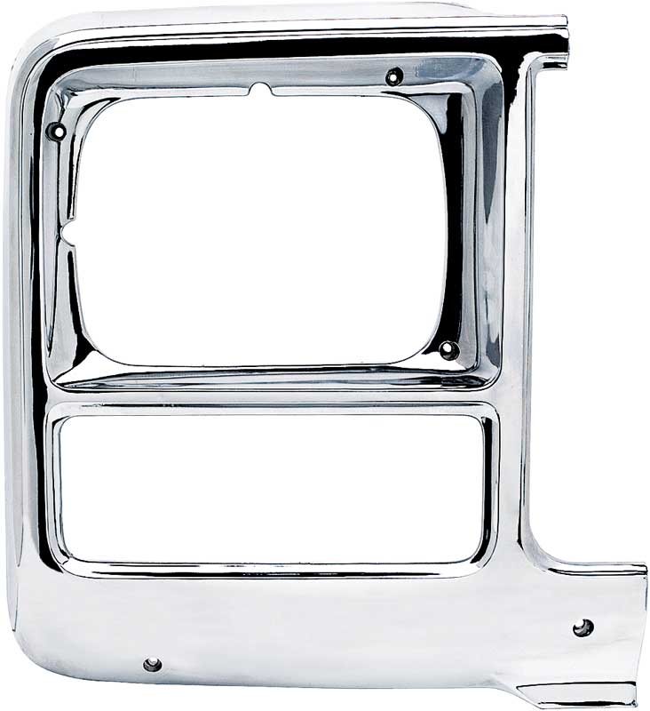 1979-80 Chevrolet GMC Pickup Blazer Jimmy Suburban Headlamp Bezel Chrome RH Vehicles with Rectangle Headlamps
