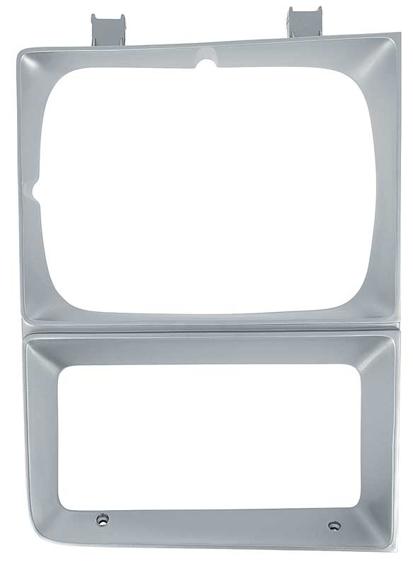 1983-84 Chevrolet GMC Pickup Blazer Jimmy Suburban Headlamp Bezel Single Headlamp Argent Silver RH, Passenger Side