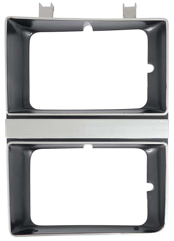 1983-84 GMC Pickup Jimmy Suburban Headlamp Bezel Dual Headlamp Argent Silver and Dark Gray Metalic LH, Driver Side