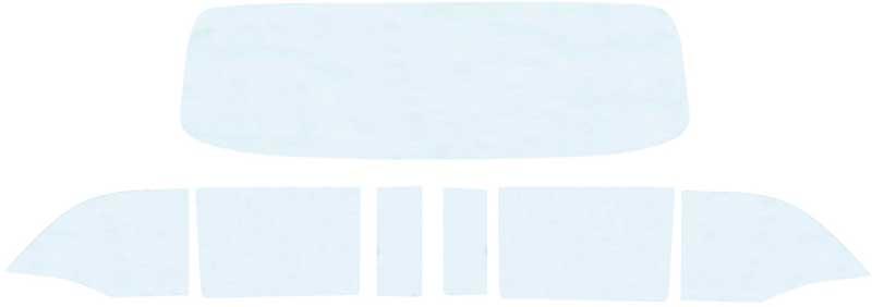 1957 Bel Air Windshield, Side Glass Set Clear, Clear 2 Door Convertible 7 Piece Set