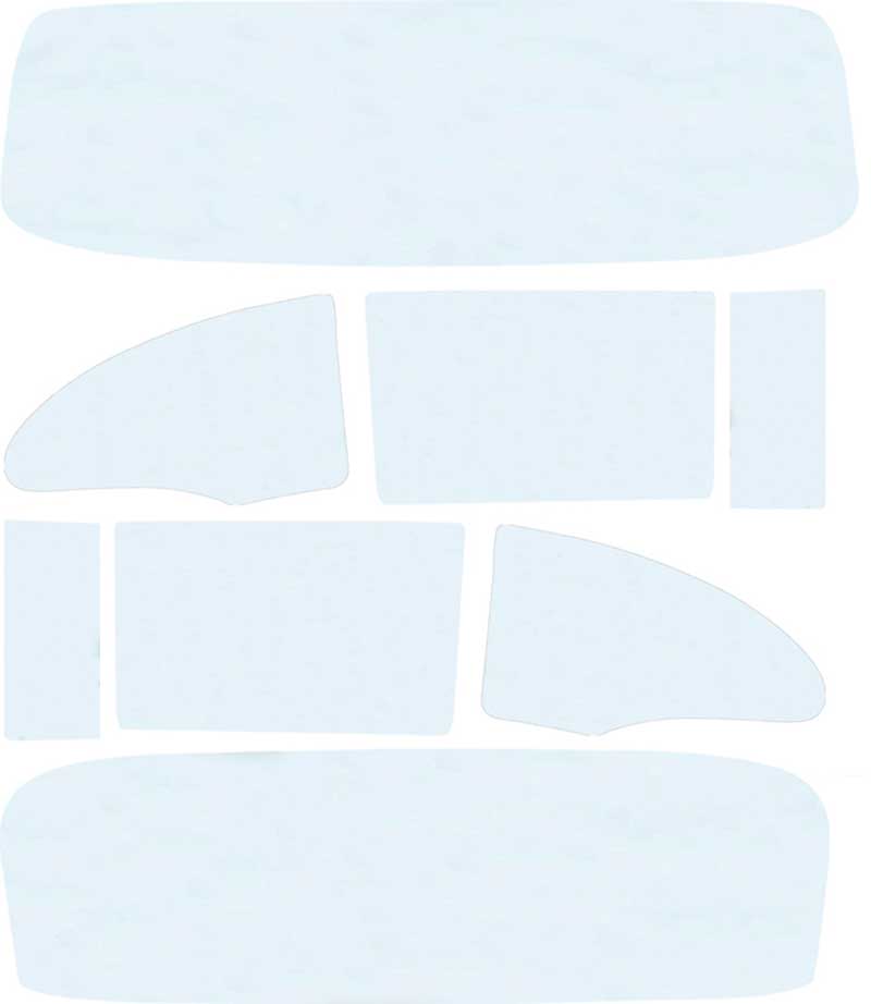 1955-56 Chevrolet 2 Door Sedan / Club Coupe 8 Piece Clear/Clear Glass Set