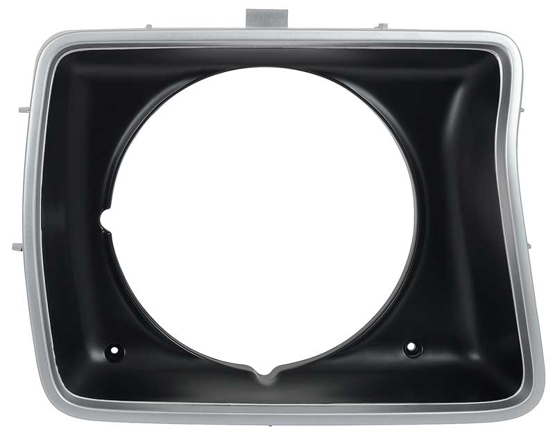 1978-79 Ford F-Series Truck, 1978 Bronco Headlamp Bezel Round Opening Argent Silver With Dark Accent LH