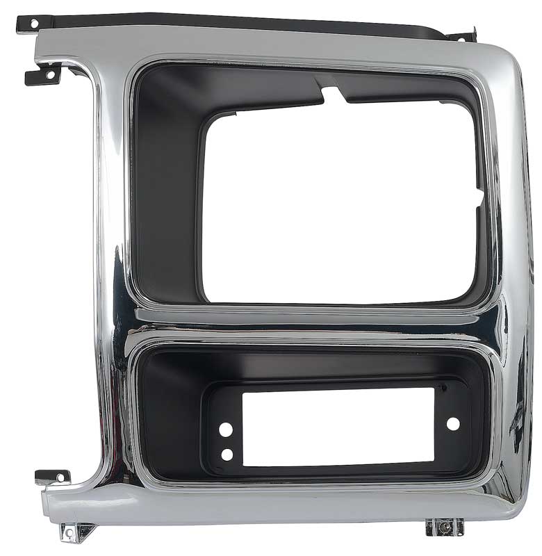 1980-86 Ford F-Series Truck / Bronco Headlamp Bezel F-150 / F-250 / F-350 Chrome/Black LH