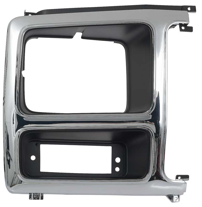1980-86 Ford F-Series Truck / Bronco Headlamp Bezel F-150 / F-250 / F-350 Chrome/Black RH