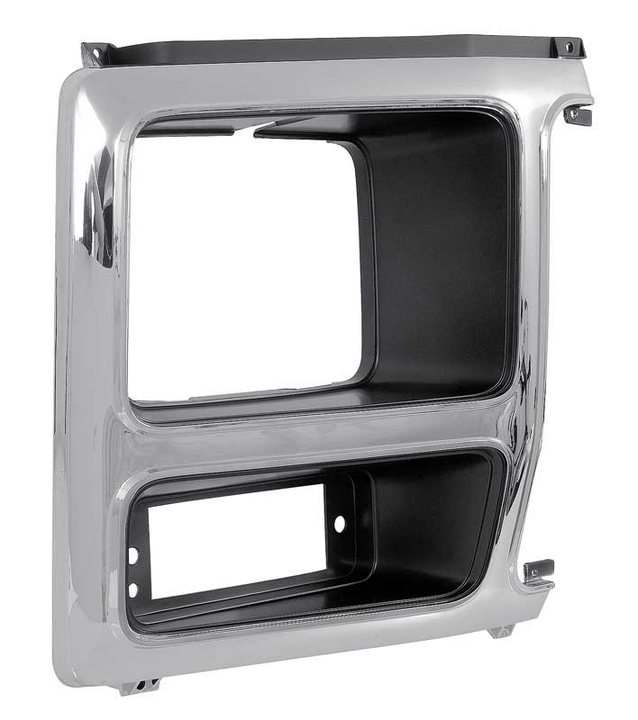 1980-86 Ford F-Series Truck/Bronco Headlamp Bezel RH Chrome / Dark Argent